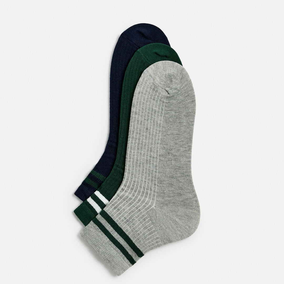 Moudda ZARA - Chaussettes Sport - Mi-haute (Gris/Vert/Marine) Pack 3 - Tunisie 1