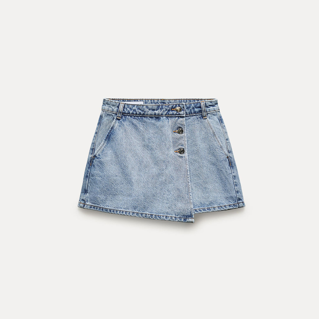 Moudda ZARA - Short-jupe en jean triple bouton - Tunisie 1