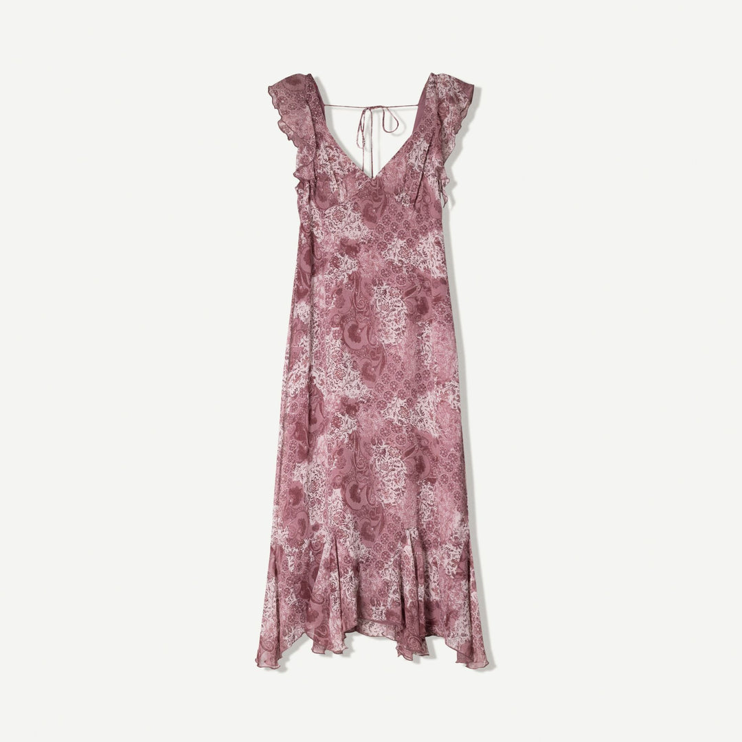 Moudda BERSHKA - Robe Midi - AOP Chiffon & Volants - Tunisie 1