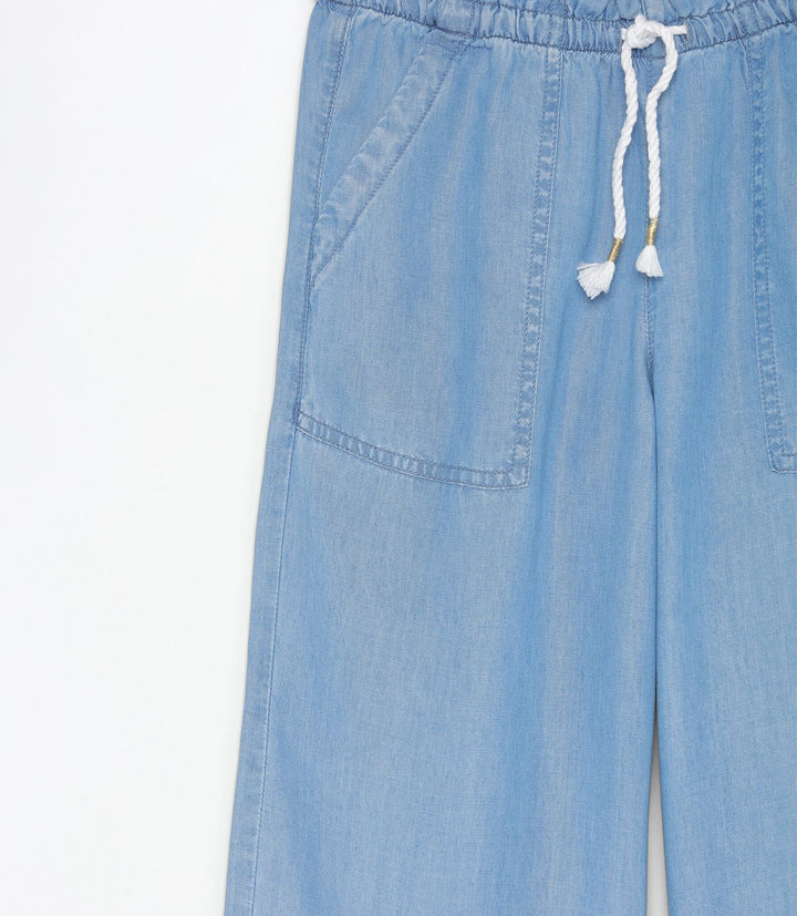 Moudda Lefties - Pantalon Culotte Léger Denim - Turquoise Foncé Fille D5 - Tunisie 4