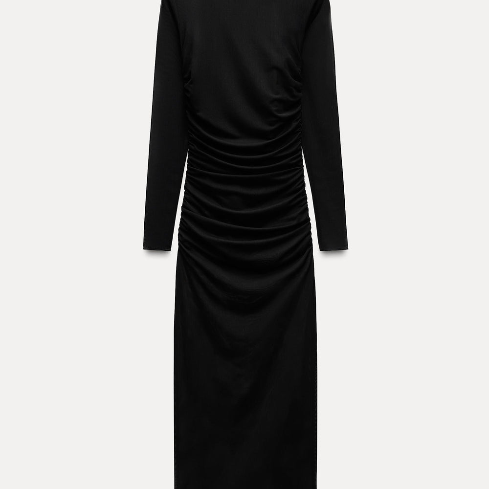 Moudda ZARA - Robe Midi Froncée en Crêpe Fluide - Tunisie 2
