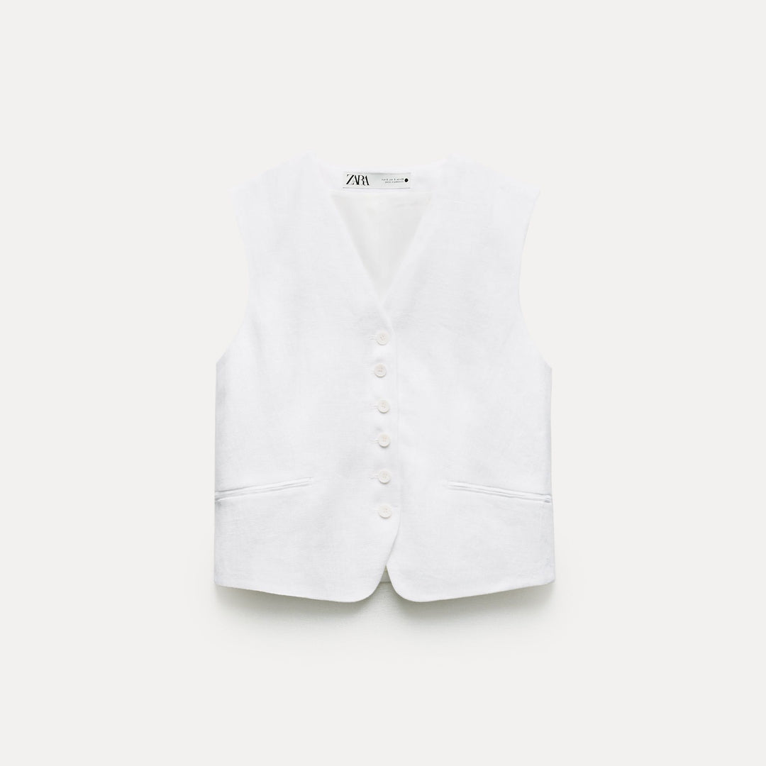 Moudda ZARA - Combinaison 492 gilet classique en lin - Tunisie 1