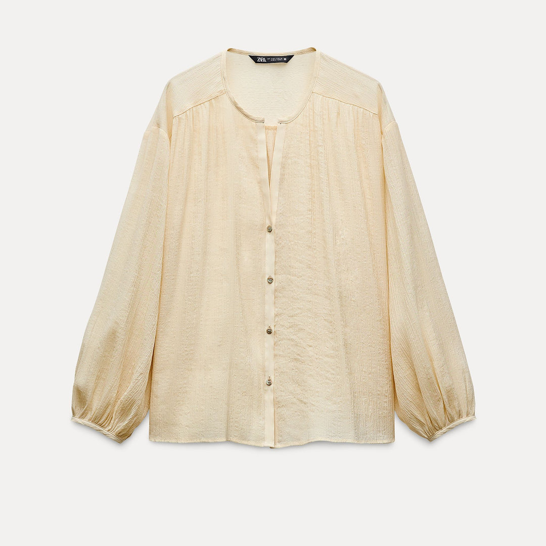 Moudda ZARA - Blouse encolure marquée manches longues bouffantes - Tunisie 1