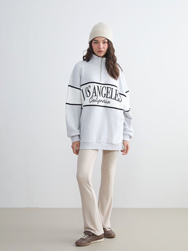 Moudda LC Waikiki - Sweatshirt en jersey Femme Mélange gris clair - Tunisie 2