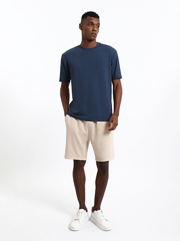 Moudda LC Waikiki - T-shirt manches courtes en jersey pour Homme couleur Bleu indigo - Tunisie 2
