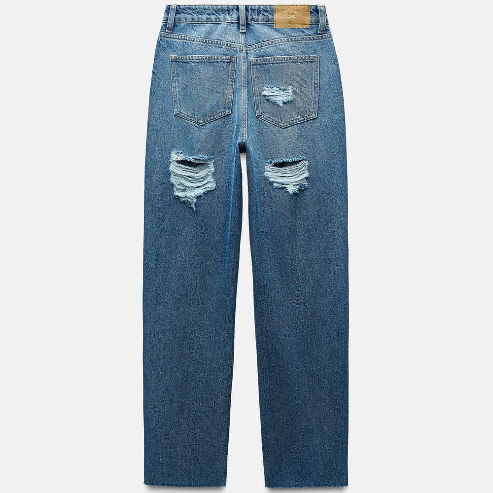 Moudda ZARA - Denim - Taille Haute & Effet Déchiré - Tunisie 2