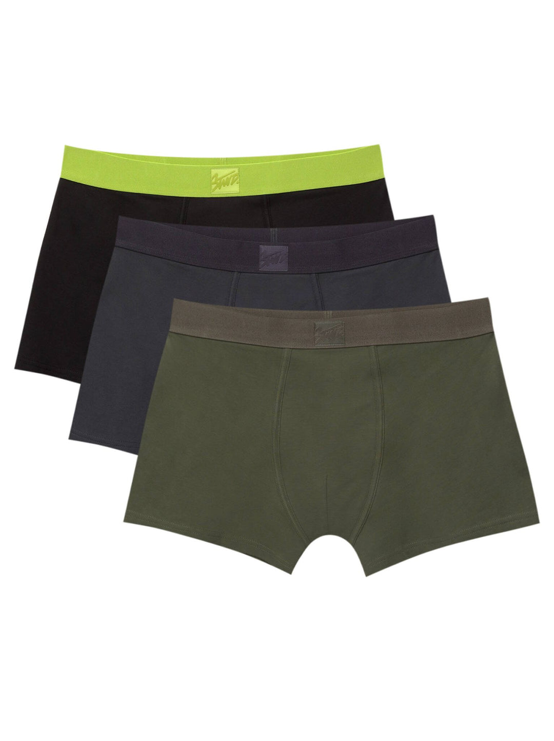 Moudda PULL & BEAR - Pack Boxer x3 - Vert Citron/Kaki/Marine - Tunisie 1