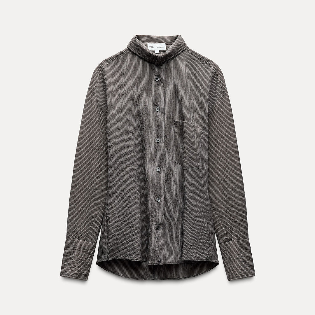 Moudda ZARA - Chemise rayée grise délavée - Tunisie 2