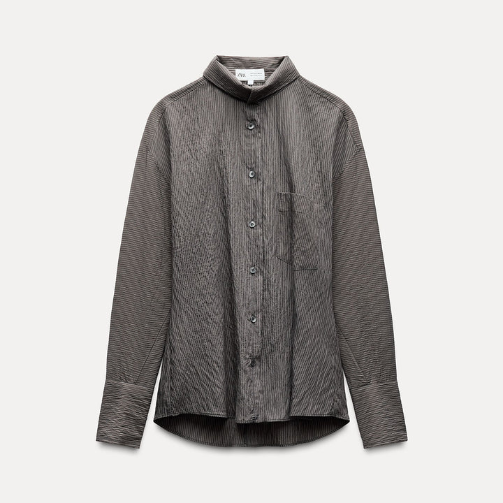 Moudda ZARA - Chemise rayée grise délavée - Tunisie 2