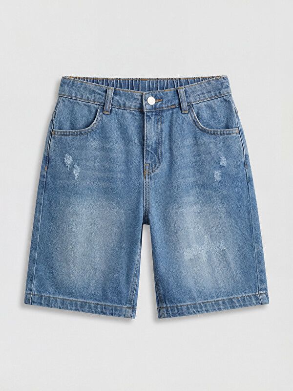 Moudda LC Waikiki - Bermuda en denim pour Garçon couleur Bleu indigo clair rodé - Tunisie 1