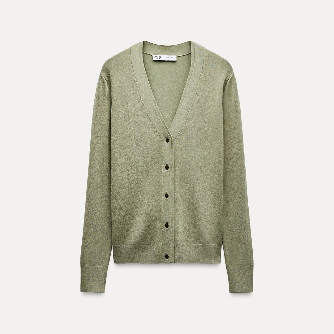 Moudda ZARA - Veste basique col en V, double patte, bouton doré - Tunisie 1