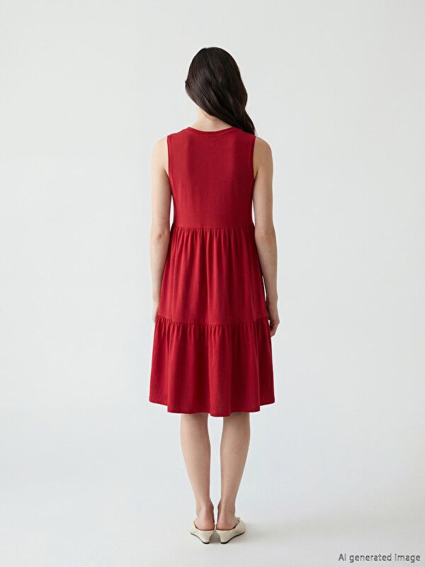 Moudda LC Waikiki - Robe maternité en jersey manches courtes pour Femme couleur Rouge - Tunisie 3