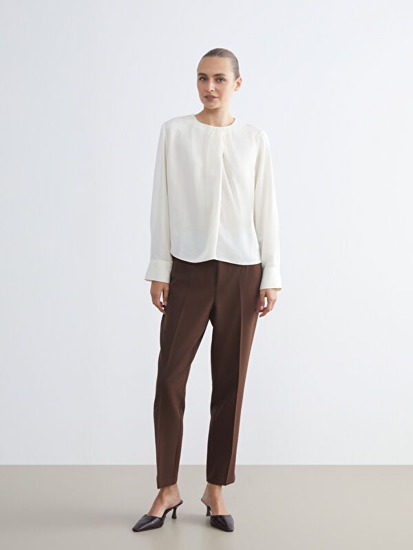 Moudda LC Waikiki - Blouse tissée manches longues Femme Ecru - Tunisie 2