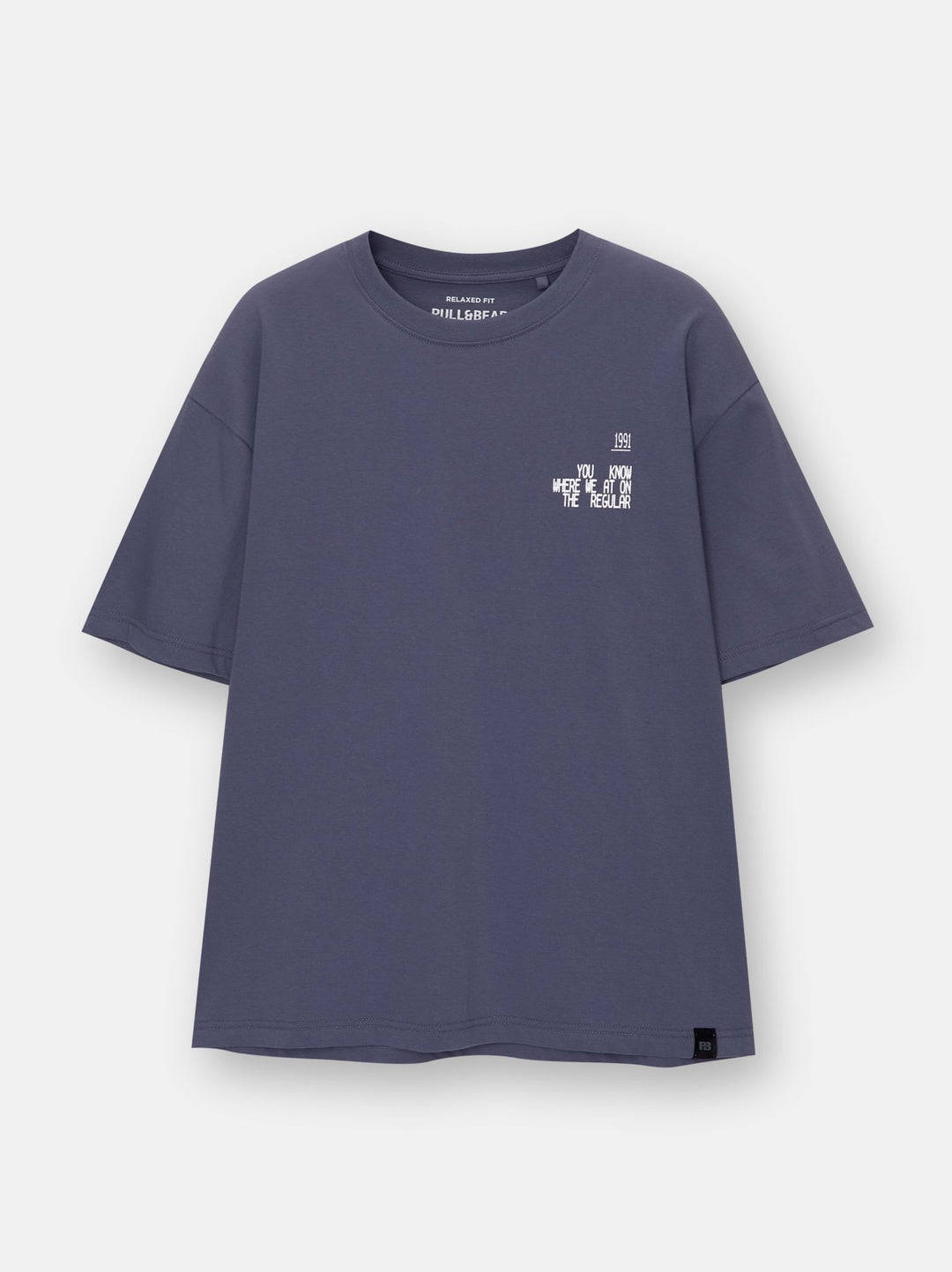 Moudda PULL & BEAR - T-Shirt Demi-Manches Lavé Texte Crack - Tunisie 4