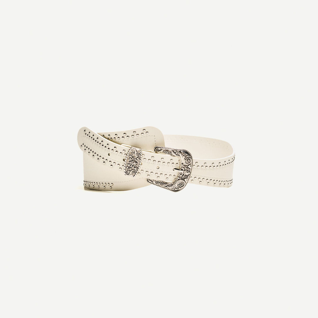 Moudda BERSHKA - Ceinture Hanche - Asymétrique, Clous & Boucle Western - Tunisie 1