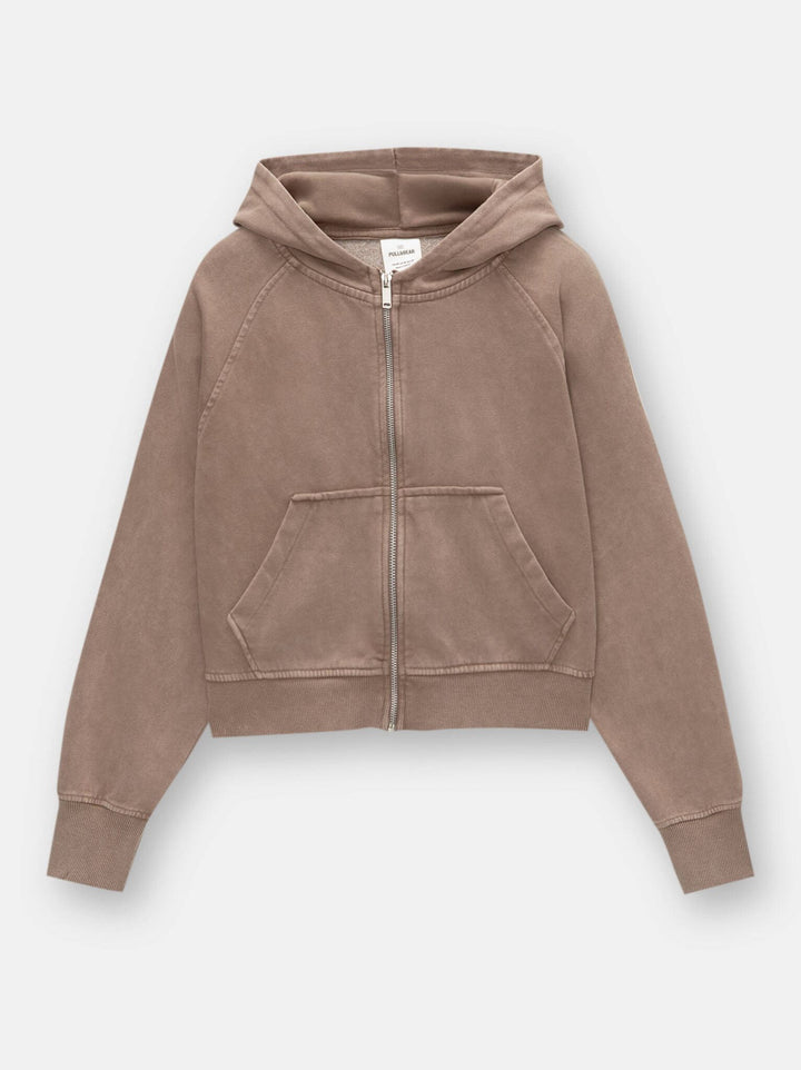Moudda PULL & BEAR - Sweat Basique - Crop & Fermeture (Rose) - Tunisie 3