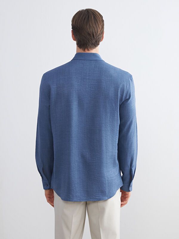 Moudda LC Waikiki - Chemise tissée manches longues Homme Indigo - Tunisie 4