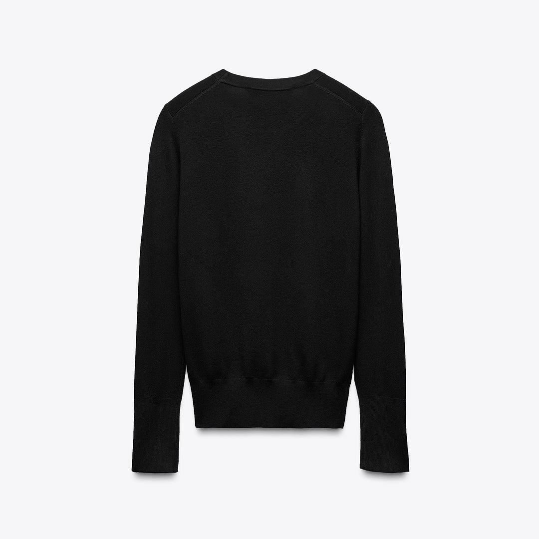 Moudda ZARA - Pull Basic - Col Caja, Bouton Doré & Poignet - Tunisie 2