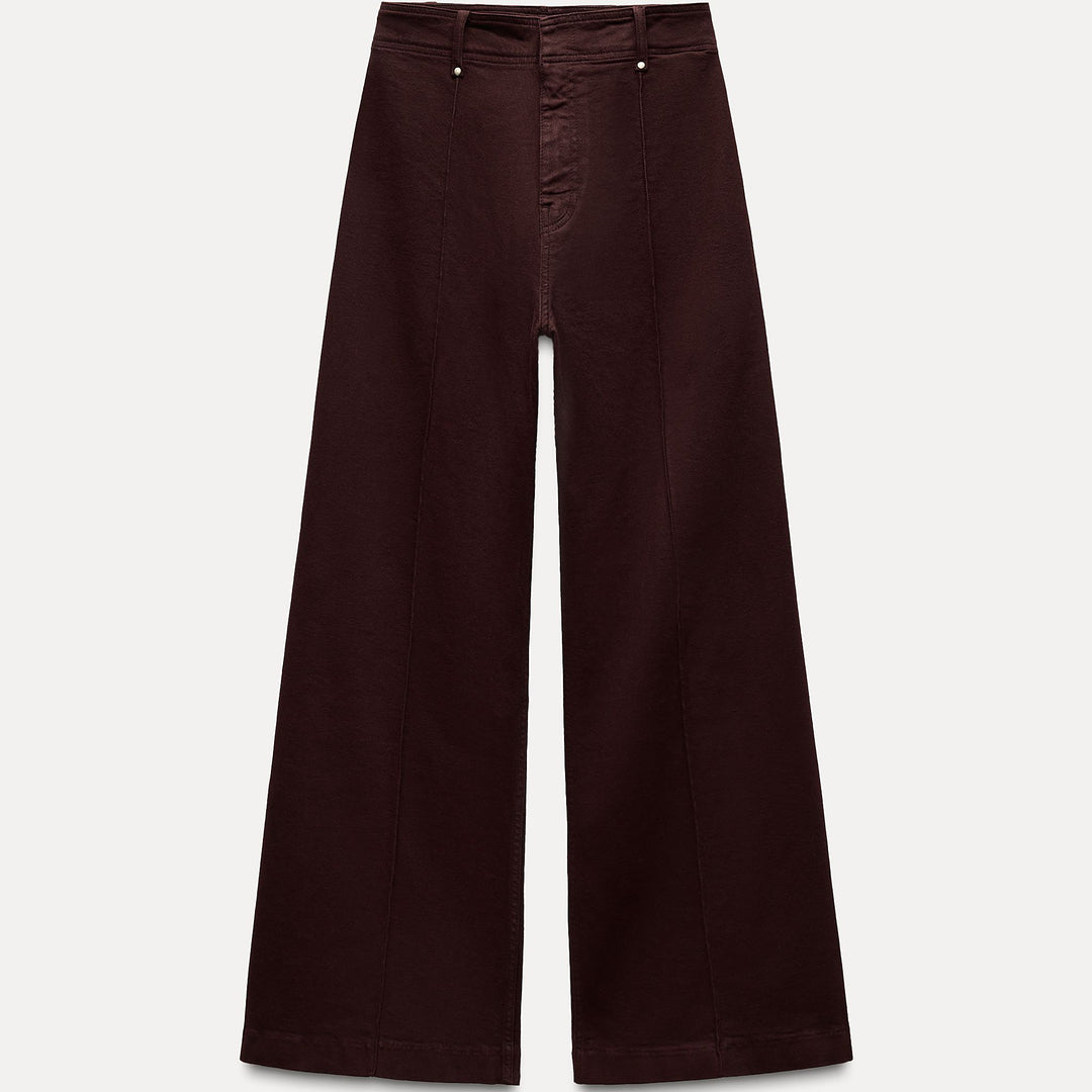 Moudda ZARA - Pantalon tailleur jambe large bordeaux - Tunisie 2