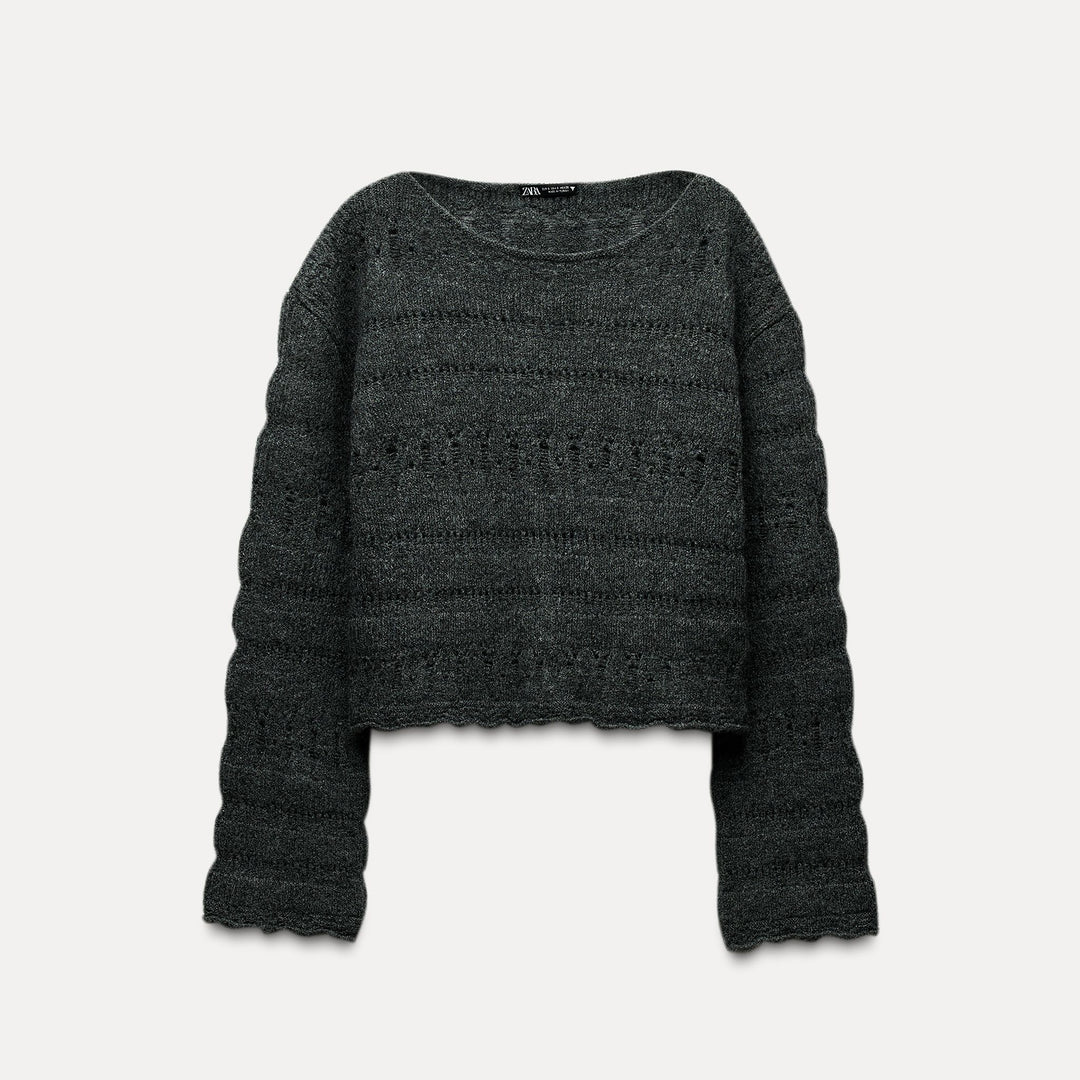 Moudda ZARA - Sweat Col Rond en Crochet Doux - Tunisie 2