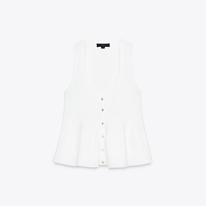 Moudda ZARA - Top - Col Olla, Boutons & Peplum - Tunisie 1